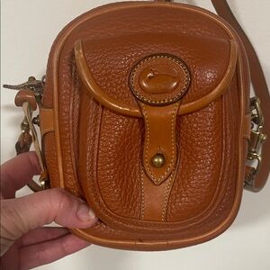 Vintage Dooney & Bourke Cognac Pebble Leather Mini Crossbody
